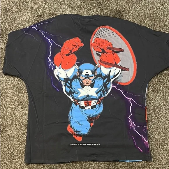 Marvel Bootleg Captain America & Spiderman AOP size XXL lightly used - Picture 4 of 5